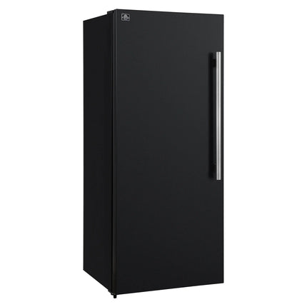 Forno Maderno 28-Inch Convertible Upright Freezer/Refrigerator in Black with Antique Brass Handle, 13.6 cu.ft., Left Swing FORNO