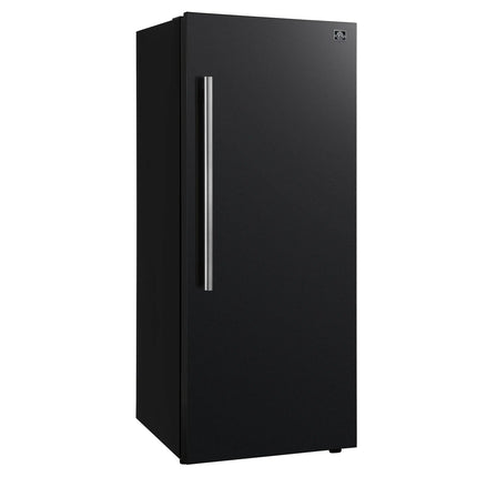 Forno Maderno 28-Inch Convertible Freezer/Refrigerator in Black with Antique Brass Handle, 13.6 cu.ft. Right Swing FORNO