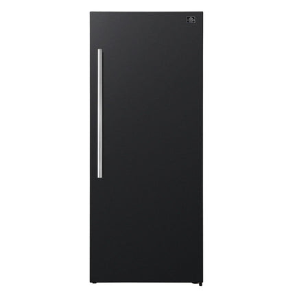 Forno Maderno 28-Inch Convertible Freezer/Refrigerator in Black with Antique Brass Handle, 13.6 cu.ft. Right Swing FORNO