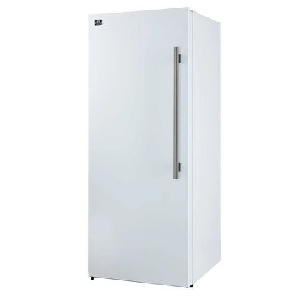 Forno Maderno 28-Inch Convertible Upright Freezer/Refrigerator in White with Antique Brass Handle, 13.6 cu.ft., Left Swing FORNO