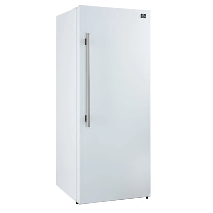 Forno Maderno 28-Inch Convertible Freezer/Refrigerator in White with Antique Brass Handle, 13.6 cu.ft. Right Swing FORNO
