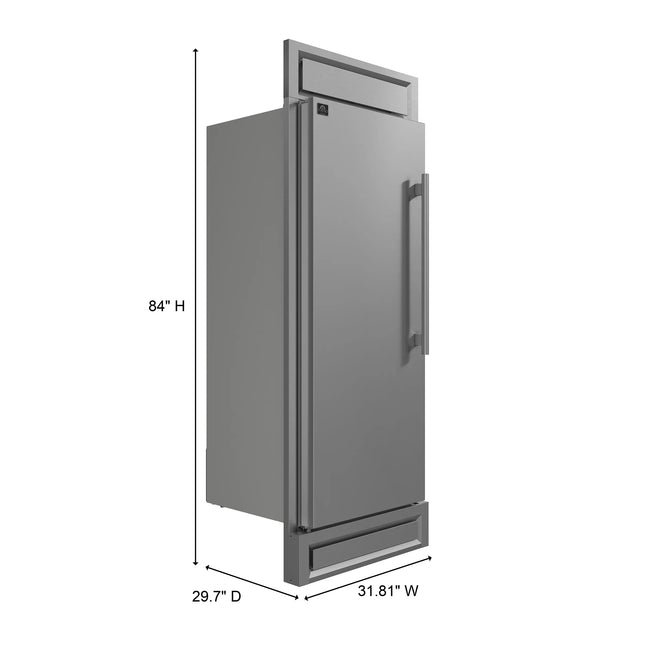 Forno Maderno 28-Inch Built-In Convertible Refrigerator, 13.6 cu.ft, Left Swing, Decorative Grill, ENERGY STAR Certified FORNO