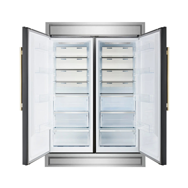 Forno Maderno 2-28-Inch Wide Convertible Refrigerator/Freezer in Black, Decorative Trim, 27.2 cu.ft, 84-Inch High, ENERGY STAR Certified FORNO