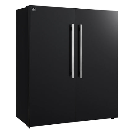 Forno Maderno 2-28-Inch Wide Convertible Refrigerator/Freezer in Black, Decorative Trim, 27.2 cu.ft, 84-Inch High, ENERGY STAR Certified FORNO