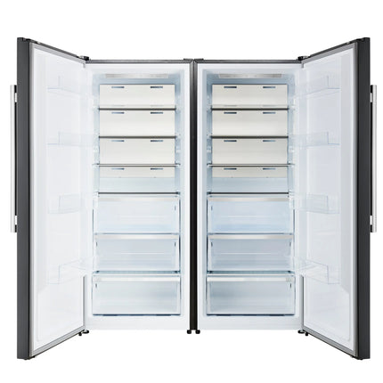 Forno Maderno 2-28-Inch Wide Convertible Refrigerator/Freezer in Black, Decorative Trim, 27.2 cu.ft, 84-Inch High, ENERGY STAR Certified FORNO