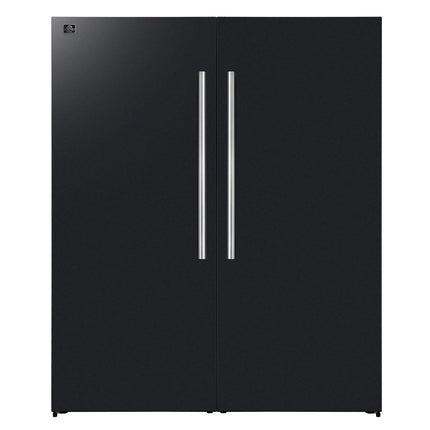 Forno Maderno 2-28-Inch Wide Convertible Refrigerator/Freezer in Black, Decorative Trim, 27.2 cu.ft, 84-Inch High, ENERGY STAR Certified FORNO