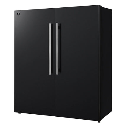 Forno Maderno 2-28-Inch Wide Convertible Refrigerator/Freezer in Black, Decorative Trim, 27.2 cu.ft, 84-Inch High, ENERGY STAR Certified FORNO
