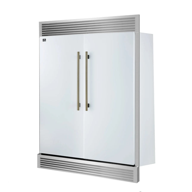 Forno Maderno 2-28-Inch Wide Convertible Refrigerator/Freezer in White, Decorative Trim, 27.2 cu.ft, 84-Inch High, ENERGY STAR Certified FORNO