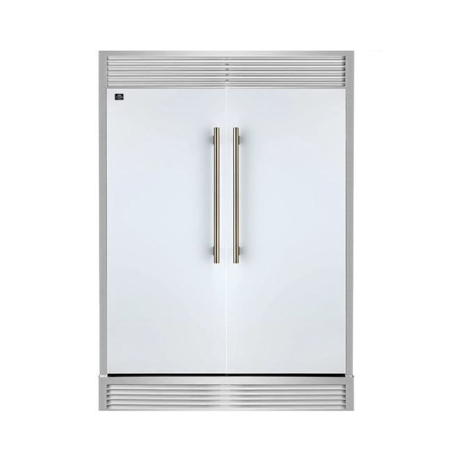 Forno Maderno 2-28-Inch Wide Convertible Refrigerator/Freezer in White, Decorative Trim, 27.2 cu.ft, 84-Inch High, ENERGY STAR Certified FORNO