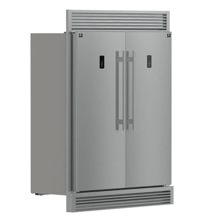 Forno Fortezza 60 Inch Convertible Refrigerator/Freezer with Trim Grill, Stainless Steel, Total No Frost, with Automatic Ice Maker FORNO