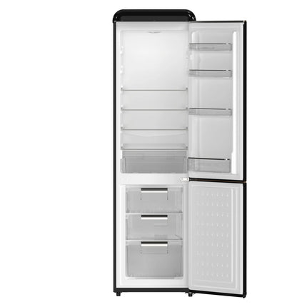 Forno Storico 22-Inch Retro bottom freezer Fridge in Black, 9 cu.ft, copper-tone handle FORNO