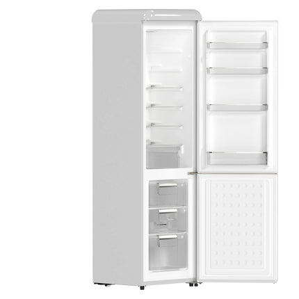 Forno Storico 22-Inch Retro bottom freezer Fridge in White, 9 cu.ft, copper-tone handle FORNO