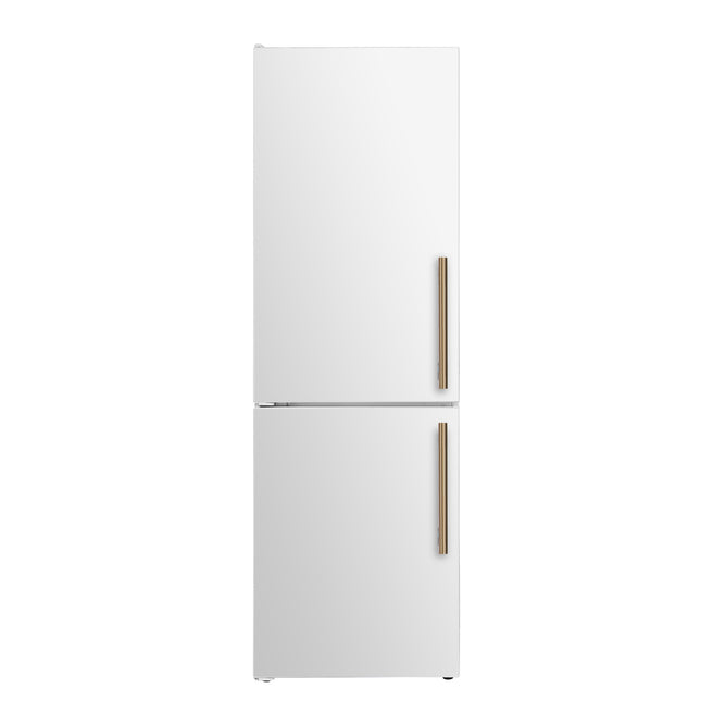Custodia 24" Bottom Freezer, 10.3 cf., Left Swing, Ice Maker, Total No frost, White, Antique Brass handles FORNO