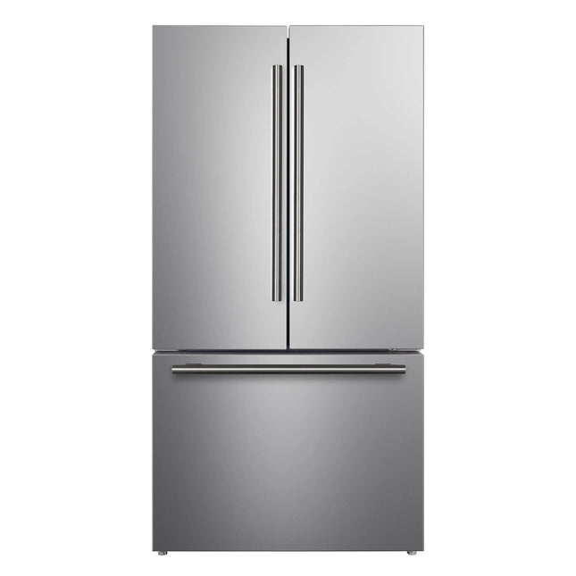 Forno Rivello 36 Inch French Door Refrigerator in Stainless Steel, Internal Water Dispenser, Filtered Ice, Adjustable Shelves, Energy Star Certified FORNO