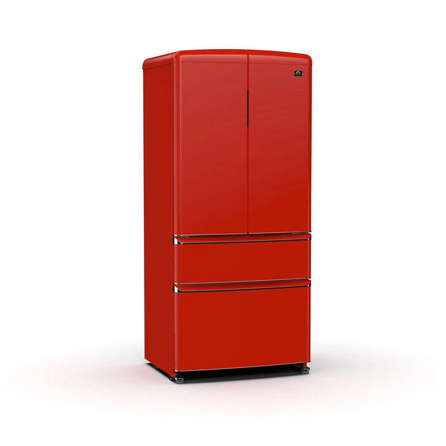 Forno Luigi 33-Inch French Door Refrigerator, 18 cu.ft, Red Finish, Handle-Free Design, ENERGY STAR Certified FORNO