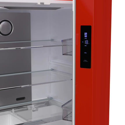 Forno Luigi 33-Inch French Door Refrigerator, 18 cu.ft, Red Finish, Handle-Free Design, ENERGY STAR Certified FORNO