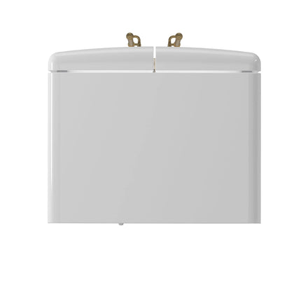 Forno Luigi 33-Inch French Door Refrigerator, 18 cu.ft, White Finish, Antique Brass Handles, ENERGY STAR Certified FORNO