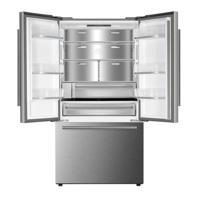 Fiorano 36" French Door Refrigerator in Stainless Steel, 20.2 cf., Ice Maker, Water dispenser, Total No Frost FORNO