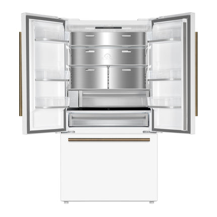 Fiorano 36" French Door Refrigerator in White, 20.2 cf., Ice Maker, Water dispenser, Total No Frost FORNO