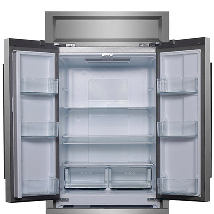 Forno Gallipoli 30-Inch French Door Refrigerator, 17.5 cu.ft Capacity, Modern Decorative Grill, 34-Inch Width, Stainless Steel, No Frost Technology, Energy Efficient FORNO