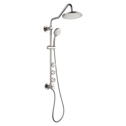 Forno Acqua AcquaSPA Retrofit Shower, Overhead Rainfall Shower, Handheld Shower Head, Body Jets, 6 Way Diverter, Brushed Nickel Finish, 1.8 GPM Flow Rate FORNO ACQUA