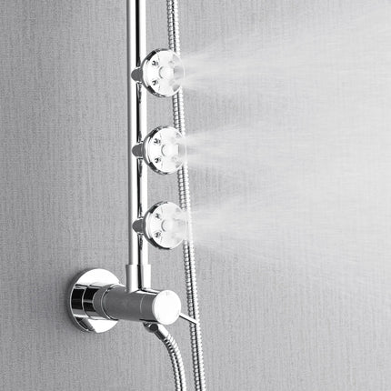 Forno Acqua AcquaSPA Retrofit Shower, Overhead Rainfall Shower, Handheld Shower Head, Body Jets, 6 Way Diverter, Polished Stainless Steel Finish, 2.5 GPM Flow Rate FORNO ACQUA