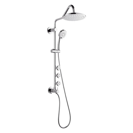 Forno Acqua AcquaSPA Retrofit Shower, Overhead Rainfall Shower, Handheld Shower Head, Body Jets, 6 Way Diverter, Polished Stainless Steel Finish, 2.5 GPM Flow Rate FORNO ACQUA