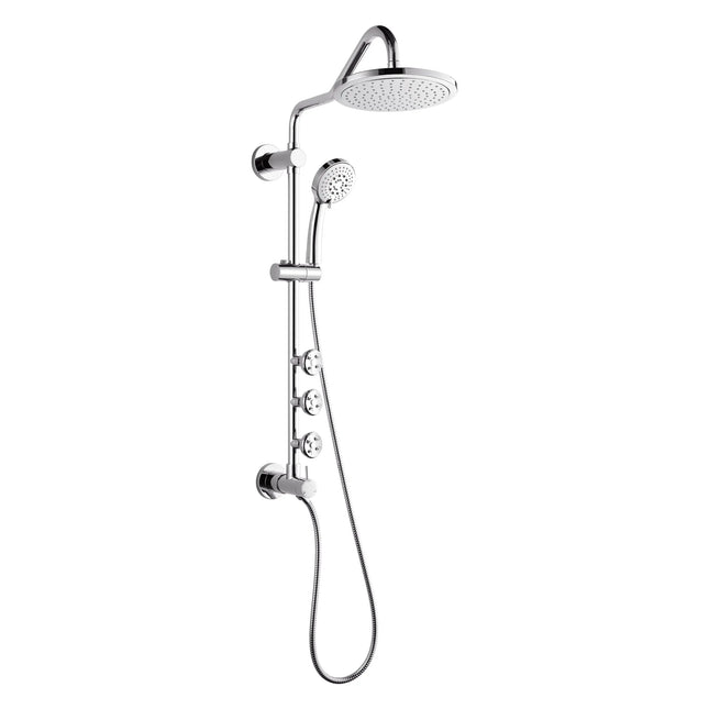 Forno Acqua AcquaSPA Retrofit Shower, Overhead Rainfall Shower, Handheld Shower Head, Body Jets, 6 Way Diverter, Polished Stainless Steel Finish, 2.5 GPM Flow Rate FORNO ACQUA