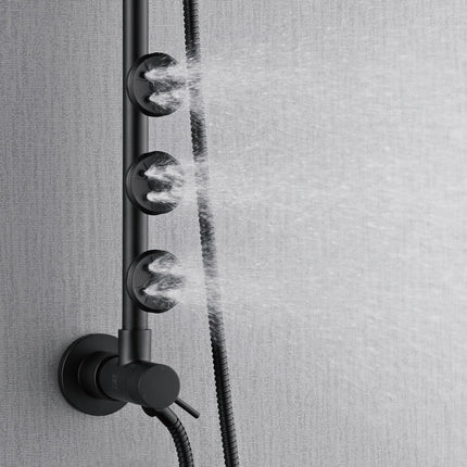 Forno Acqua AcquaSPA Retrofit Shower, Overhead Rainfall, 8 Inch Shower Head, Handheld Shower Head, Body Jets, 6 Way Diverter, Matte Black Finish, 1.8 GPM Flow Rate FORNO ACQUA