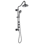 Forno Acqua AcquaSPA Retrofit Shower, Overhead Rainfall, 8 Inch Shower Head, Handheld Shower Head, Body Jets, 6 Way Diverter, Matte Black Finish, 2.5 GPM Flow Rate