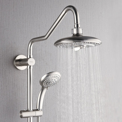 Forno Acqua AcquaSPA Retrofit Shower, Overhead Rainfall, 8 Inch Shower Head, Handheld Shower Head, Body Jets, 6 Way Diverter, Brushed Nickel Finish, 2.5 GPM Flow Rate FORNO ACQUA