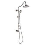 Forno Acqua AcquaSPA Retrofit Shower, Overhead Rainfall, 8 Inch Shower Head, Handheld Shower Head, Body Jets, 6 Way Diverter, Brushed Nickel Finish, 1.8 GPM Flow Rate