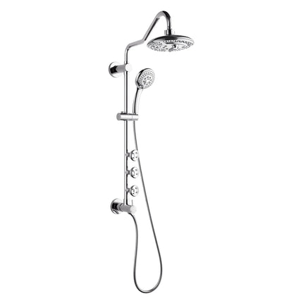 Forno Acqua AcquaSPA Retrofit Shower, Overhead Rainfall, 8 Inch Shower Head, Handheld Shower Head, Body Jets, 6 Way Diverter, Polished Stainless Steel Finish, 1.8 GPM Flow Rate FORNO ACQUA