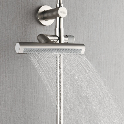 Forno Acqua AcquaFALL Shower, Brushed Nickel Finish, Overhead Rainfall Shower, Handheld Shower Head, Body Jets, 1.8 GPM Flow Rate FORNO ACQUA