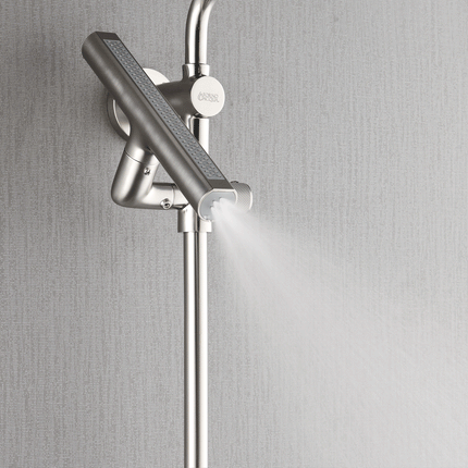 Forno Acqua AcquaFALL Shower, Brushed Nickel Finish, Overhead Rainfall Shower, Handheld Shower Head, Body Jets, 1.8 GPM Flow Rate FORNO ACQUA
