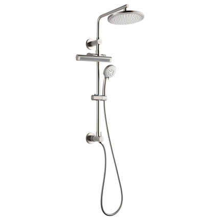 Forno Acqua AcquaFALL Shower, Brushed Nickel Finish, Overhead Rainfall Shower, Handheld Shower Head, Body Jets, 1.8 GPM Flow Rate FORNO ACQUA