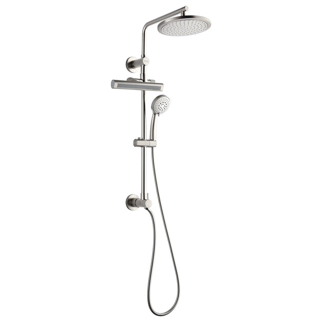 Forno Acqua AcquaFALL Shower, Brushed Nickel Finish, Overhead Rainfall Shower, Handheld Shower Head, Body Jets, 1.8 GPM Flow Rate FORNO ACQUA