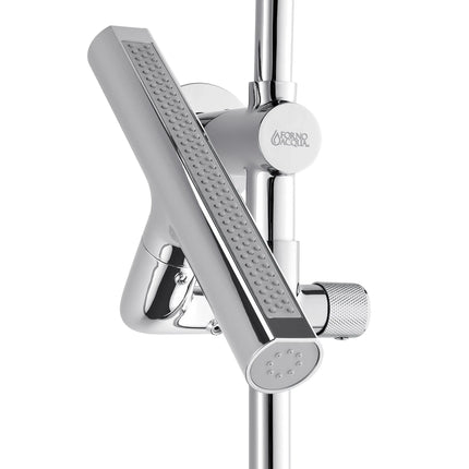 Forno Acqua AcquaFALL Shower, Polished Stainless Steel Finish, Overhead Rainfall Shower, Handheld Shower Head, Body Jets, 1.8 GPM Flow Rate FORNO ACQUA