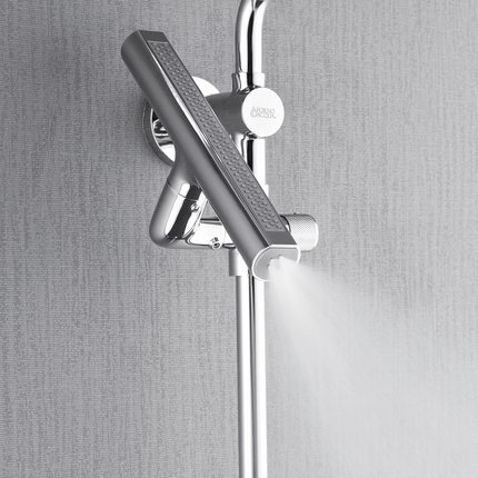 Forno Acqua AcquaFALL Shower, Polished Stainless Steel Finish, Overhead Rainfall Shower, Handheld Shower Head, Body Jets, 1.8 GPM Flow Rate FORNO ACQUA
