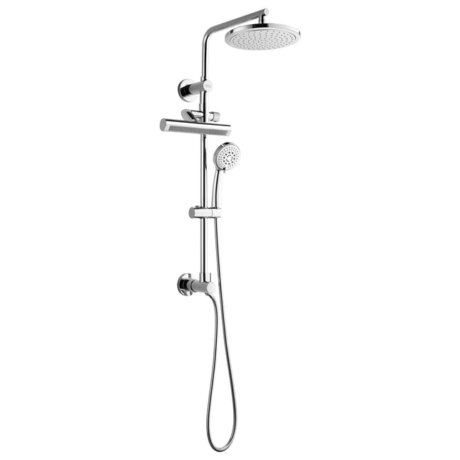 Forno Acqua AcquaFALL Shower, Polished Stainless Steel Finish, Overhead Rainfall Shower, Handheld Shower Head, Body Jets, 1.8 GPM Flow Rate FORNO ACQUA