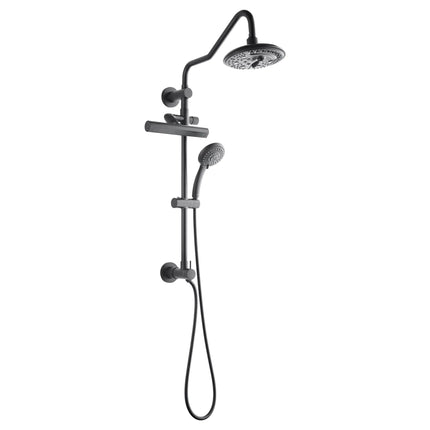Forno Acqua AcquaFALL Shower, Matte Black Finish, Overhead Rainfall Shower, 7 Way Diverter, Handheld Shower Head, Body Jets, 2.5 GPM Flow Rate FORNO ACQUA