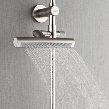 Forno Acqua AcquaFALL Shower, Brushed Nickel Finish, Overhead Rainfall Shower, 7 Way Diverter, Handheld Shower Head, Body Jets, 1.8 GPM Flow Rate FORNO ACQUA
