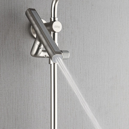 Forno Acqua AcquaFALL Shower, Brushed Nickel Finish, Overhead Rainfall Shower, 7 Way Diverter, Handheld Shower Head, Body Jets, 1.8 GPM Flow Rate FORNO ACQUA
