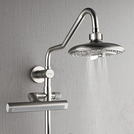 Forno Acqua AcquaFALL Shower, Brushed Nickel Finish, Overhead Rainfall Shower, 7 Way Diverter, Handheld Shower Head, Body Jets, 1.8 GPM Flow Rate FORNO ACQUA