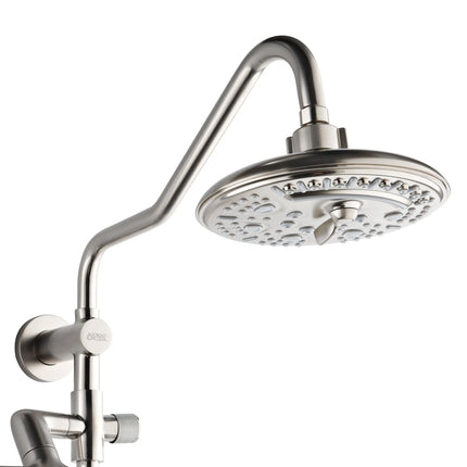 Forno Acqua AcquaFALL Shower, Brushed Nickel Finish, Overhead Rainfall Shower, 7 Way Diverter, Handheld Shower Head, Body Jets, 1.8 GPM Flow Rate FORNO ACQUA