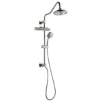 Forno Acqua AcquaFALL Shower, Brushed Nickel Finish, Overhead Rainfall Shower, 7 Way Diverter, Handheld Shower Head, Body Jets, 1.8 GPM Flow Rate