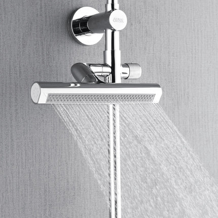 Forno Acqua AcquaFALL Shower, Polished Stainless Steel Finish, Overhead Rainfall Shower, 7 Way Diverter, Handheld Shower Head, Body Jets, 2.5 GPM Flow Rate FORNO ACQUA