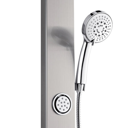 Forno Acqua AcquaSPA Shower Panel in Stainless Steel, Overhead Rainfall Shower, Handheld Shower Head, Body Jets, 1.8 GPM Flow Rate FORNO ACQUA