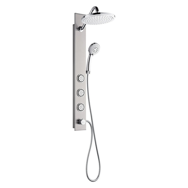 Forno Acqua AcquaSPA Shower Panel in Stainless Steel, Overhead Rainfall Shower, Handheld Shower Head, Body Jets, 1.8 GPM Flow Rate FORNO ACQUA