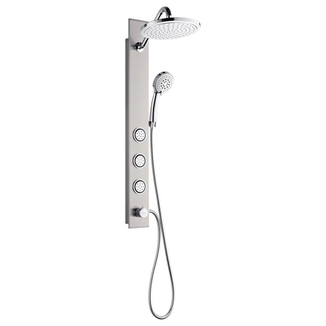 Forno Acqua AcquaSPA Shower Panel with SensoTemp, Stainless Steel, Overhead Rainfall Shower, Handheld Shower Head, Body Jets, 1.8 GPM Flow Rate FORNO ACQUA